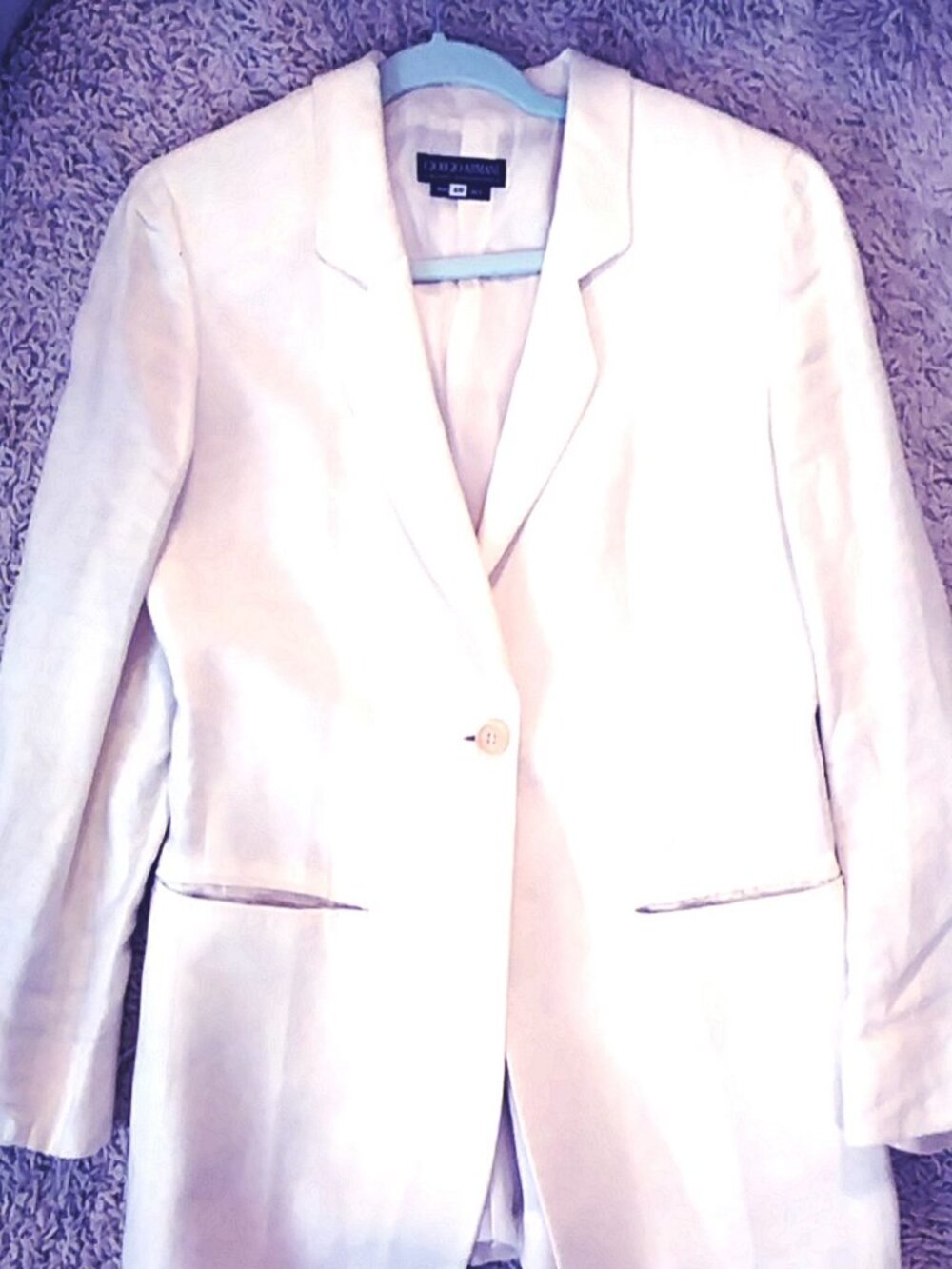 VINTAGE Giorgio Armani Borgonuovo 21 White Linen/Silk Blazer Jacket  40/Small